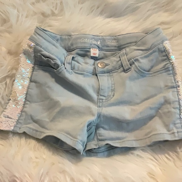 Cat & Jack Blue and White Classic Fit Shorts - Picture 1 of 6